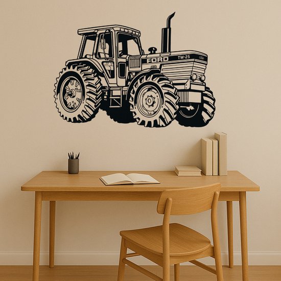 BR2Laser Ford TW-25 – Décoration murale – Bois découpé au laser – Art tracteur – 75 cm de large