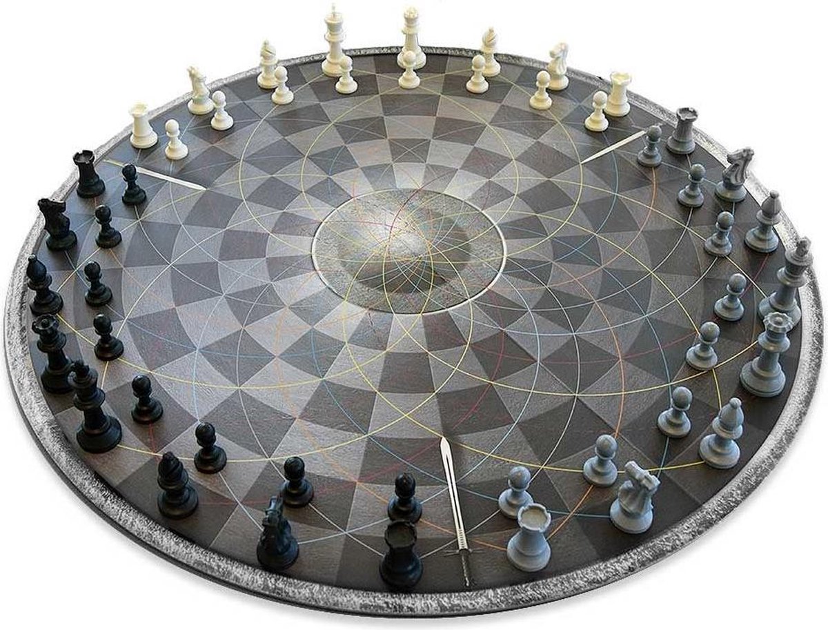 MikaMax Chess for Three - Schaakbord XL voor 3 Personen - Schaakspel - Bordspel - 3 Persoons Schaakbord - ø 55CM