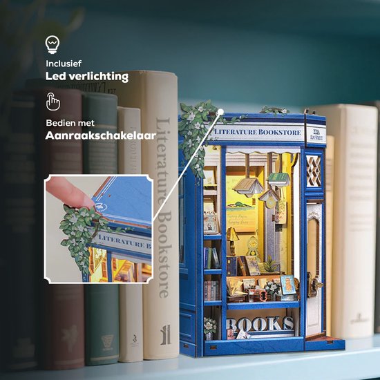 CUTEBEE Book Nook Kit Library Of Wisdom - DIY Miniatuur Boekensteun Met LED Licht