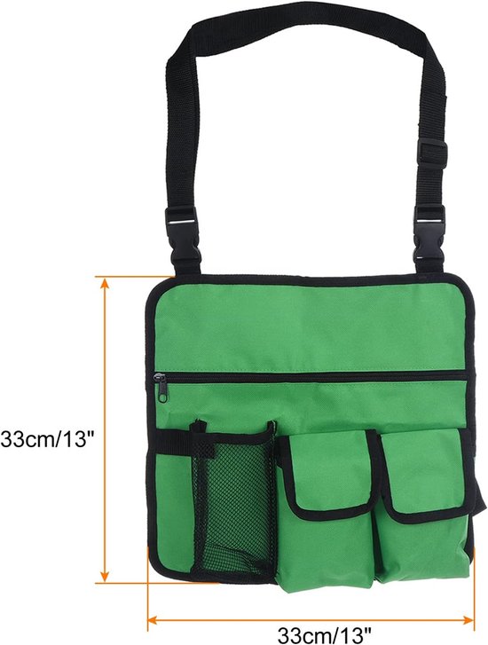 Stoel Armleuning Organisator - 33*33cm - Groen - Met 4 Zakken - 600D Oxford-doek - Hangende organizer - Snackzak - Voor Buiten Opvouwbare Campingstoel en Strandstoel - Waterdicht - Schoudertas — afbeelding 5