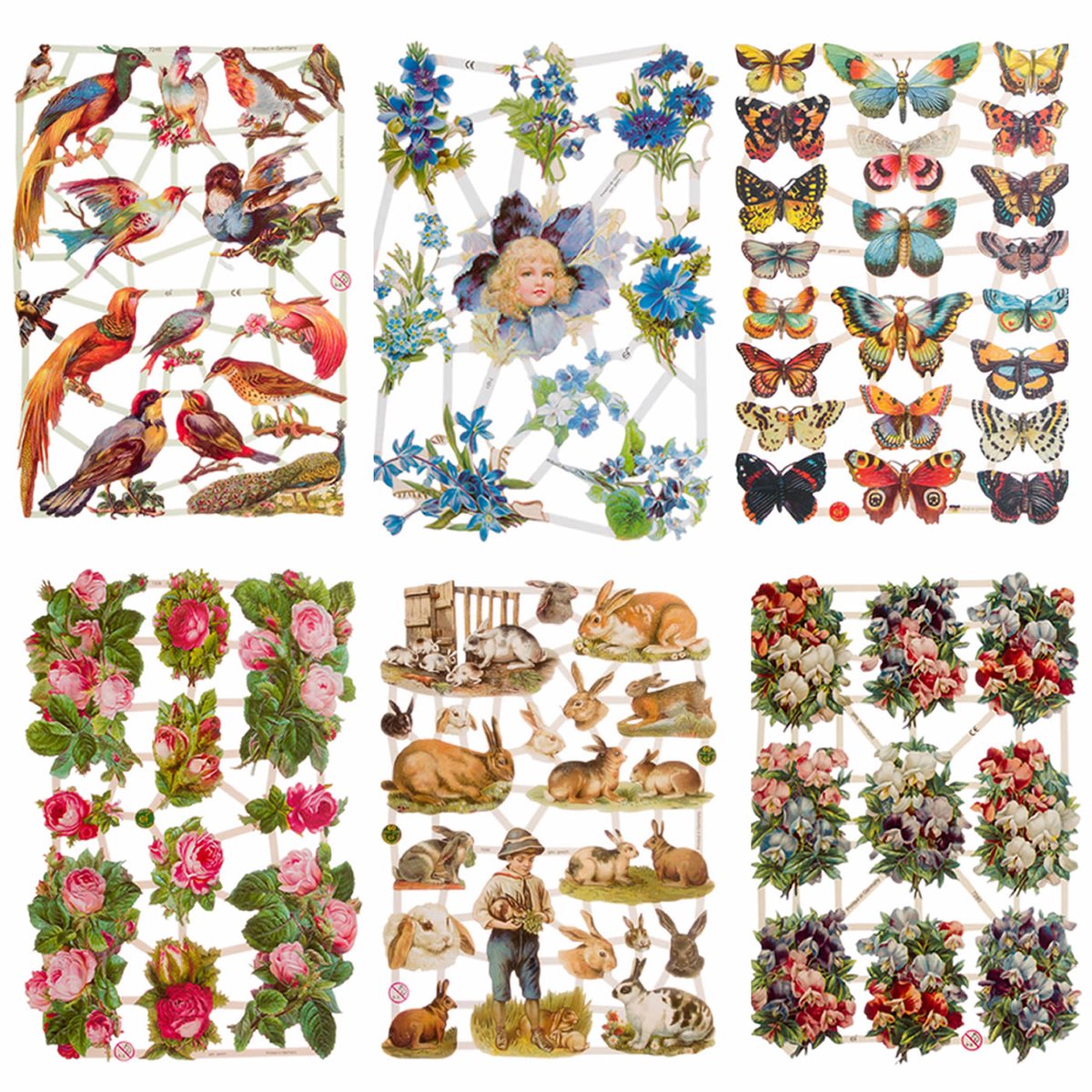 EF - Ernst Freihoff Poëzieplaatjes - Decoupage plaatjes met vlinders voor hobby