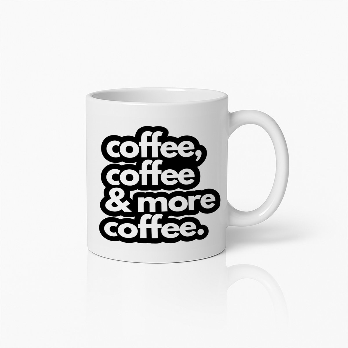 Coffee, Coffee & More Coffee 330ml Mok – Gedurfde & Grappige Cadeau voor Koffieliefhebbers