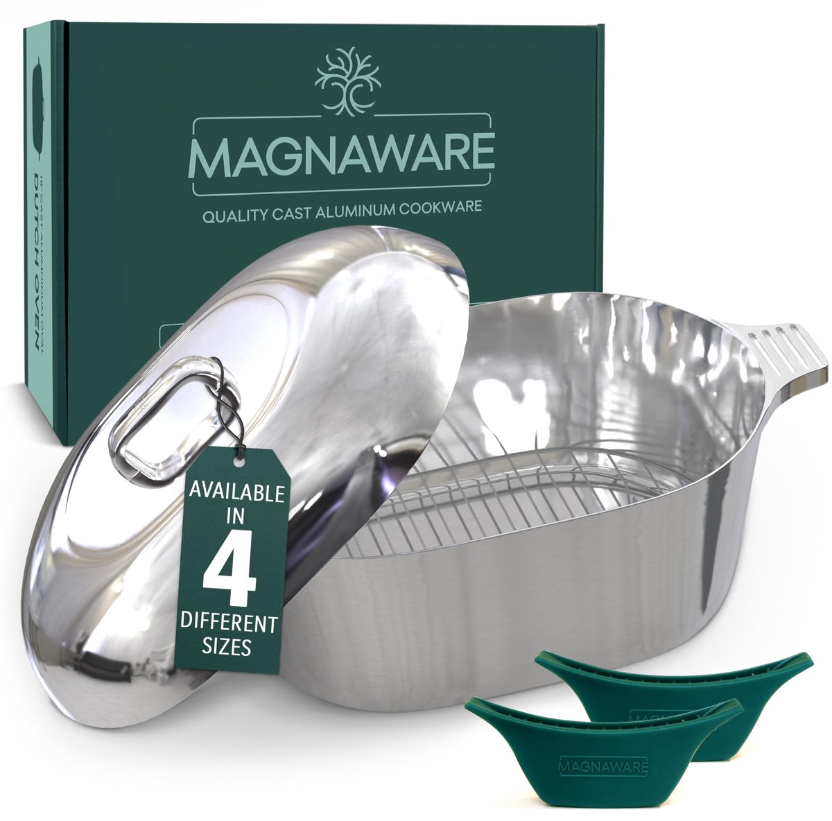 Magnaware Gietaluminium Braadpan – Ovaal 12 L – Lichtgewicht Dutch Oven Met Deksel