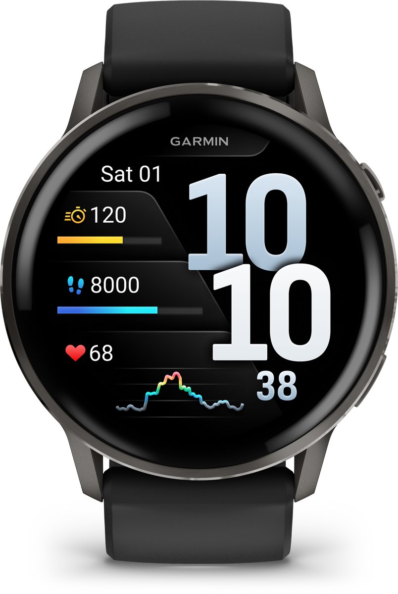 Garmin Venu 4 Multisport Smartwatch 45 mm AMOLED Slate Grijs/Zwart - afbeelding 3