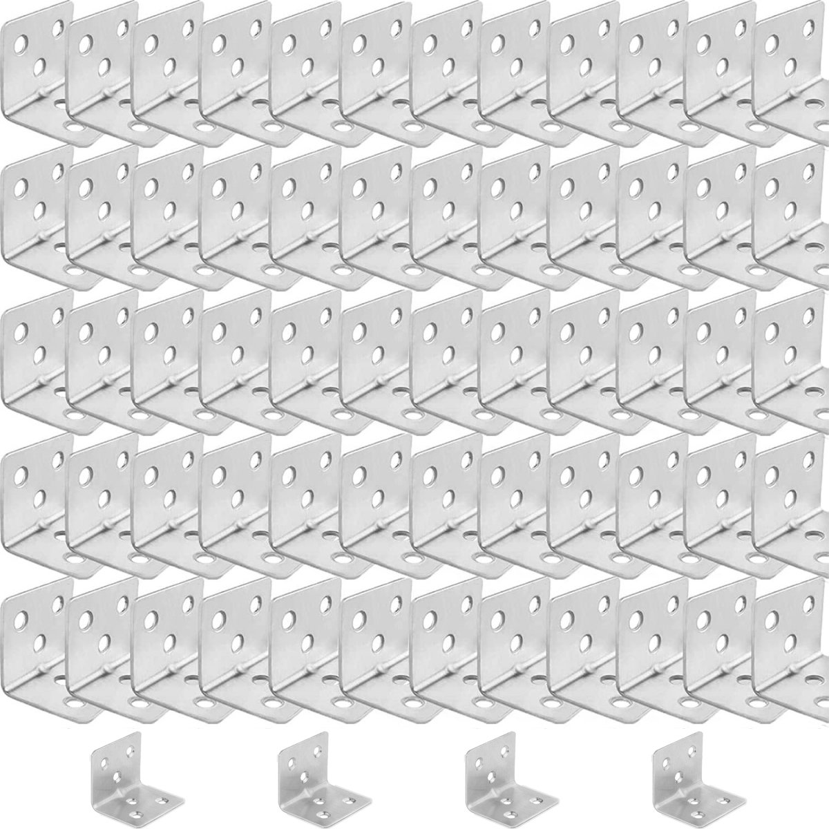 EXCITAT Hoekbeugel - Hoekbeugel van roestvrij staal - 38 x 30 x 30 mm - Voor het bevestigen en repareren van meubels - 64 stuks