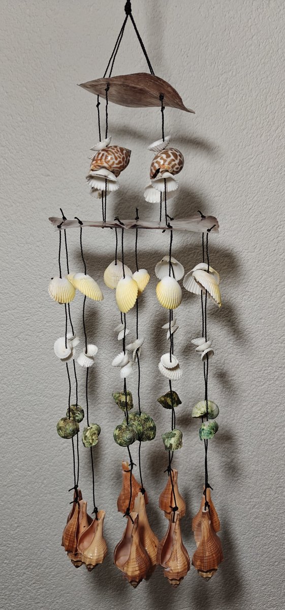 Schelpen - Kopeng hanger - schelpenhanger - kust - strand - decoratie - boho - tropisch - uniek