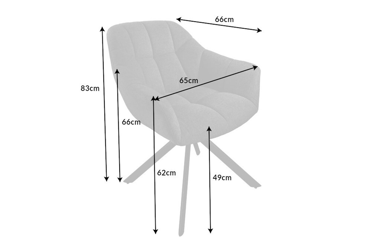 Bureaustoel PAPILLON antraciet decoratief gewatteerd zwart frame - 41586