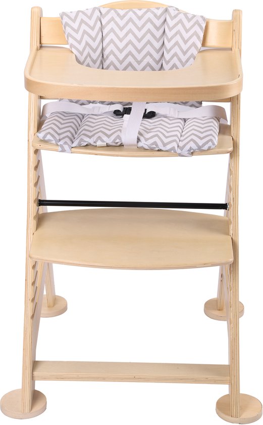 Sunny Fynn Kinderstoel Naturel - Houten Meegroeistoel - Verstelbare Babystoel met Veiligheidsgordel en Kussenset - Vanaf 9 Maanden tot Peuter van Merkloos — afbeelding 5