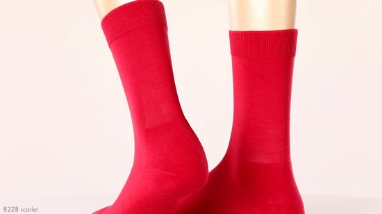 FALKE ClimaWool Renforcé Sans Motif Respirant Chaud Sec Écologique Élégant Durable Lyocell Laine Vierge Rouge Femmes Chaussettes - Taille 37-38