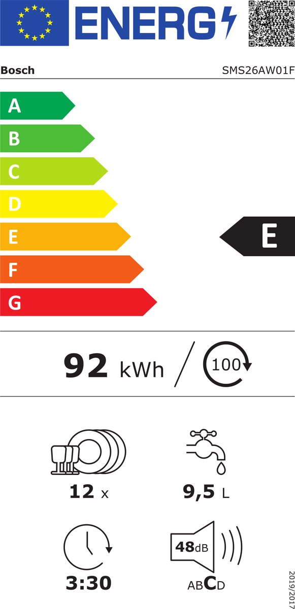 Bosch SMS26AW01F - Serie 2 - Vaatwasser - Vrijstaande vaatwasser - 60 cm - Wit - Extra Droog: optie voor extra grondige droogresultaten — afbeelding 2