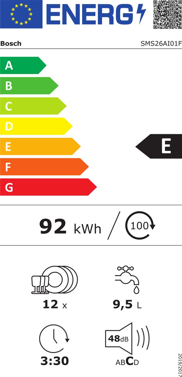 Bosch SMS26AI01F - Serie 2 - Vaatwasser - Vrijstaande vaatwasser - 60 cm - Geborsteld staal -Extra Droog: optie voor extra grondige droogresultaten — afbeelding 2