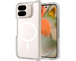 Hoesje Geschikt voor Google Pixel 10 Pro Fold - Compatibel met MagSafe / Qi2 - Hard Back Cover met PixelSnap Magneet - Transparant