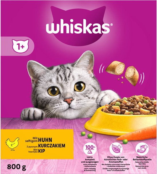 Whiskas 1+ Adult Katten Droogvoer Kip - 800 gr