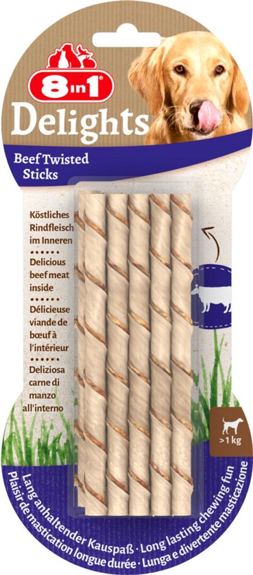 8in1 Delights Twisted Sticks Rund - 6 x 10 stuks - Voordeelverpakking
