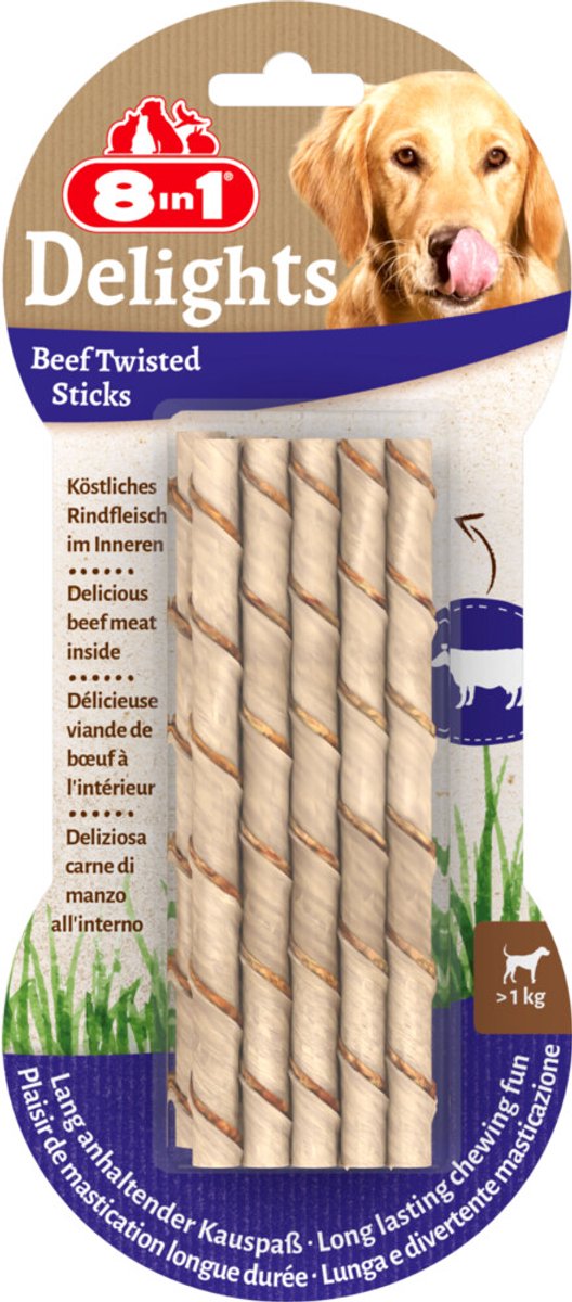 8in1 Delights Twisted Sticks Rund - 6 x 10 stuks - Voordeelverpakking