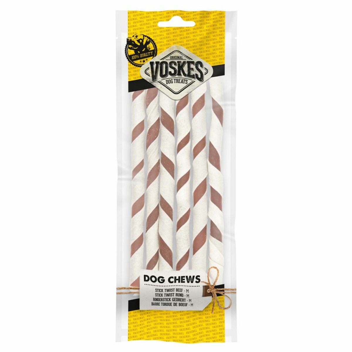 Voskes Hondensnacks Twist Stick Beef M - 6 stuks