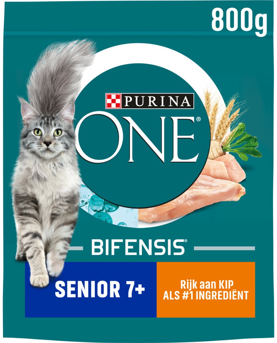 Purina ONE Kattenvoer Droog Senior Kip - Volkoren Granen 800 gr