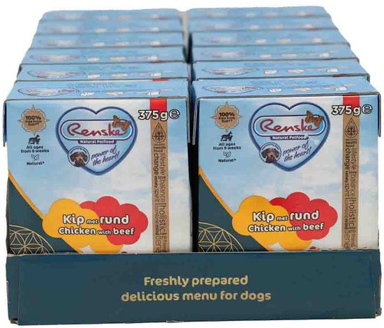 Renske Vers Puppy Tetra Hondenvoer Nat Rund - 12 x 375 gr - Voordeelverpakking