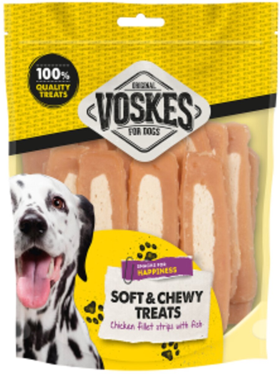Voskes Hondensnacks Kip Filet Vis - 400 gr