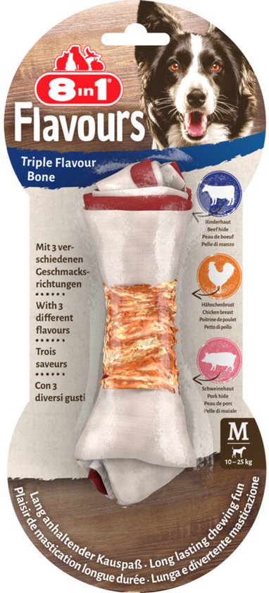 8in1 Triple Flavour Bones M - 6 x - Voordeelverpakking