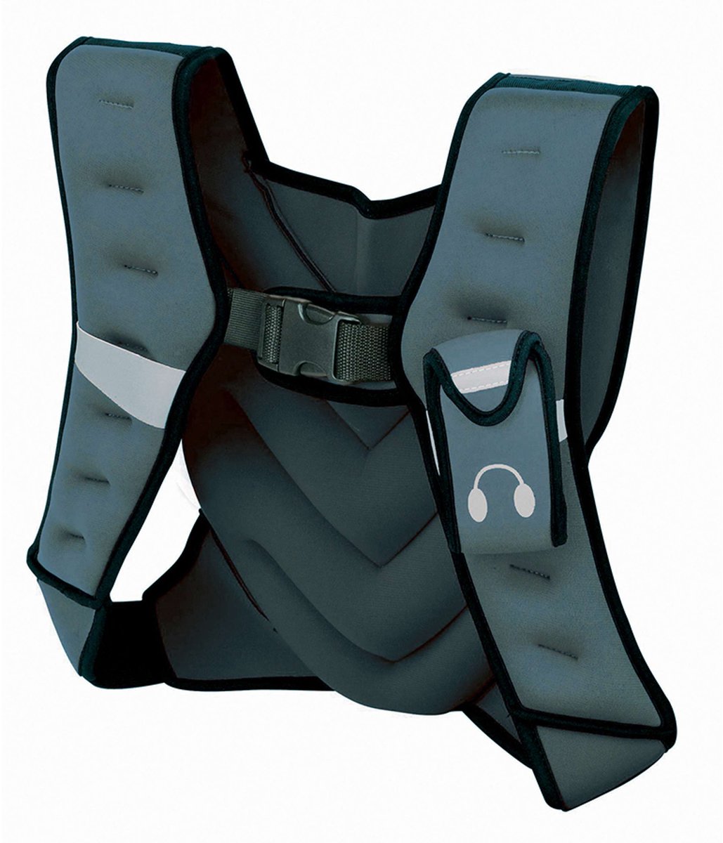 Tunturi Gewichstvest - Gewichtvest - Weight Vest - Gewichtsvest Hardlopen - Verstelbaar - 5kg - Grijs