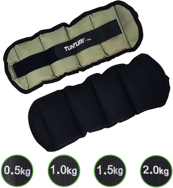 Tunturi Enkelgewichten en Polsgewichten - Gewichten - 2 x 1,5kg - Grijs