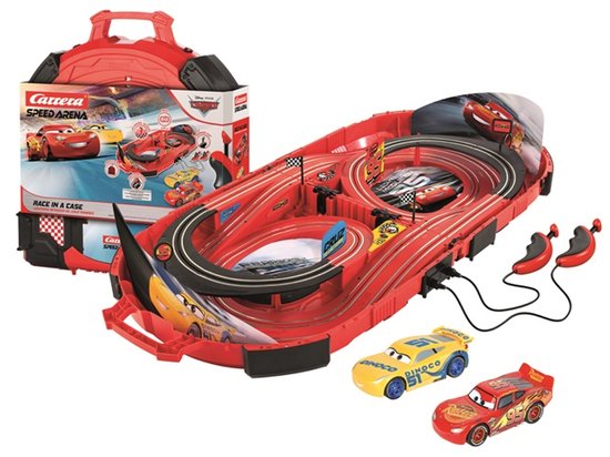 Carrera FIRST Racebaan - Speed Arena - Disney Pixar Cars - Koffer - Lightning McQueen - Dinoco Cruz Ramirez - 2,77m