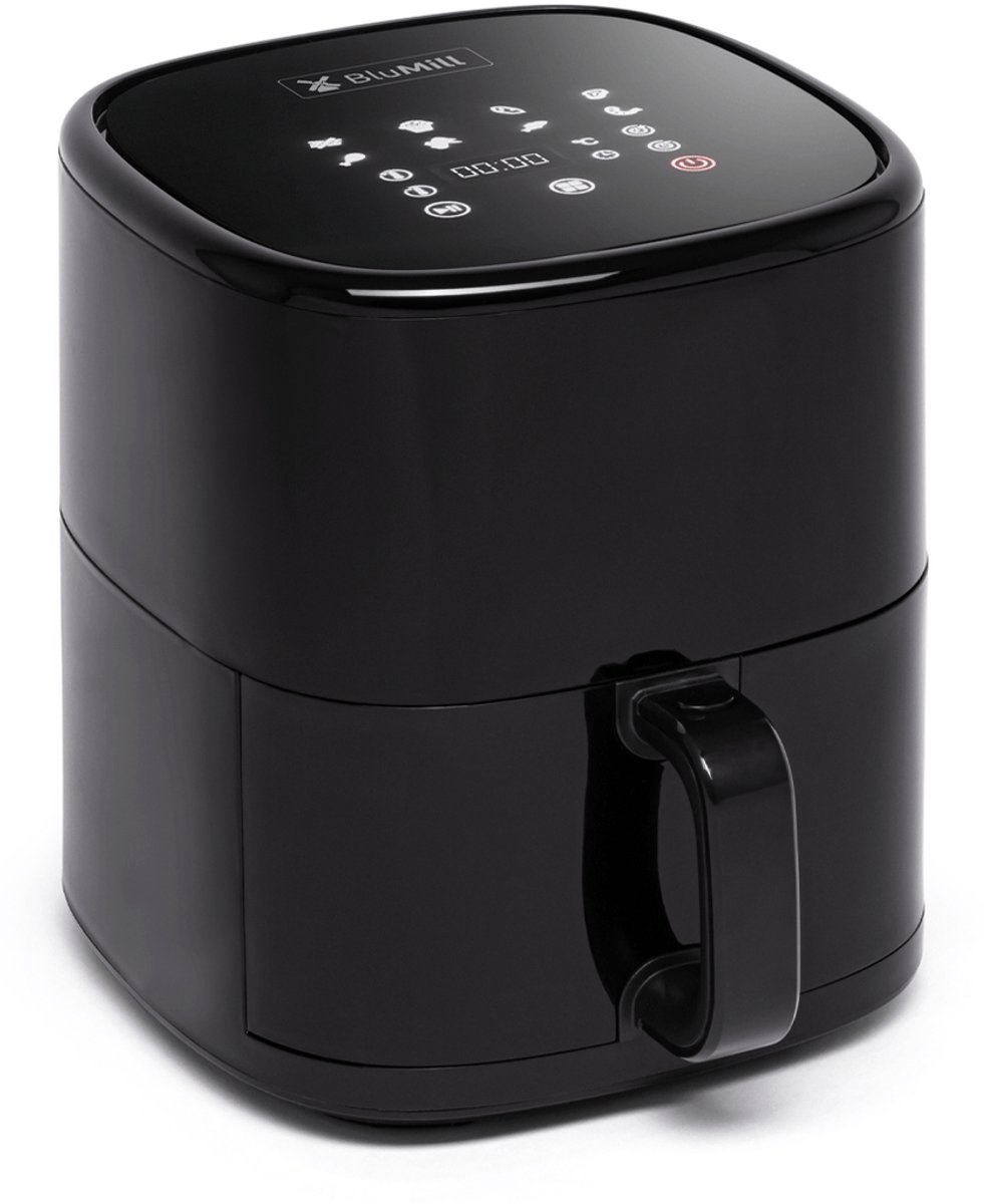 BluMill Digitale Airfryer - 8 Programma's - Touchscreen Display - Timer - met Crispplaat - 5 liter - Wifi & Gratis App