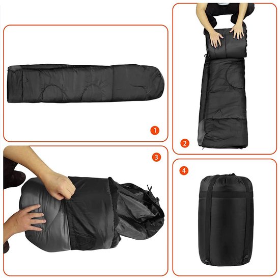 "Slaapzak - 220 x 80 cm - 1 kg slaapzak voor volwassenen - 2-in-1 functionele dekenslaapzak - warm en ademend voor zomer - herfst en lente. Klein pakformaat - ultralicht voor kamperen en reizen (800 g). " — afbeelding 5