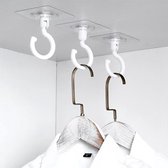Narimano® haken plafond extra sterk - 2 stuks zelfklevende transparante plafondhaken zonder boren, waterdichte muurhaken voor badkamer keuken kantoor slaapkamer