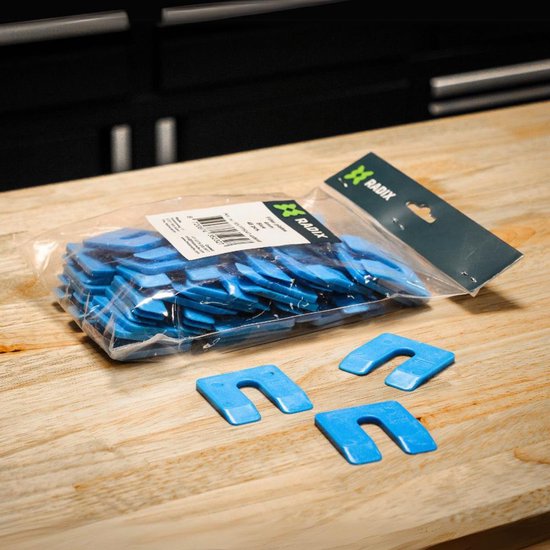 Plaques de remplissage Radix – 4 mm – 50x47 mm – bleues (48 pièces) – cales en plastique pour la construction et l'assemblage