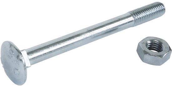 Boulon de carrosserie M5 x 60 mm - Écrou inclus - Galvanisé - DIN 603/555 (200 pièces)