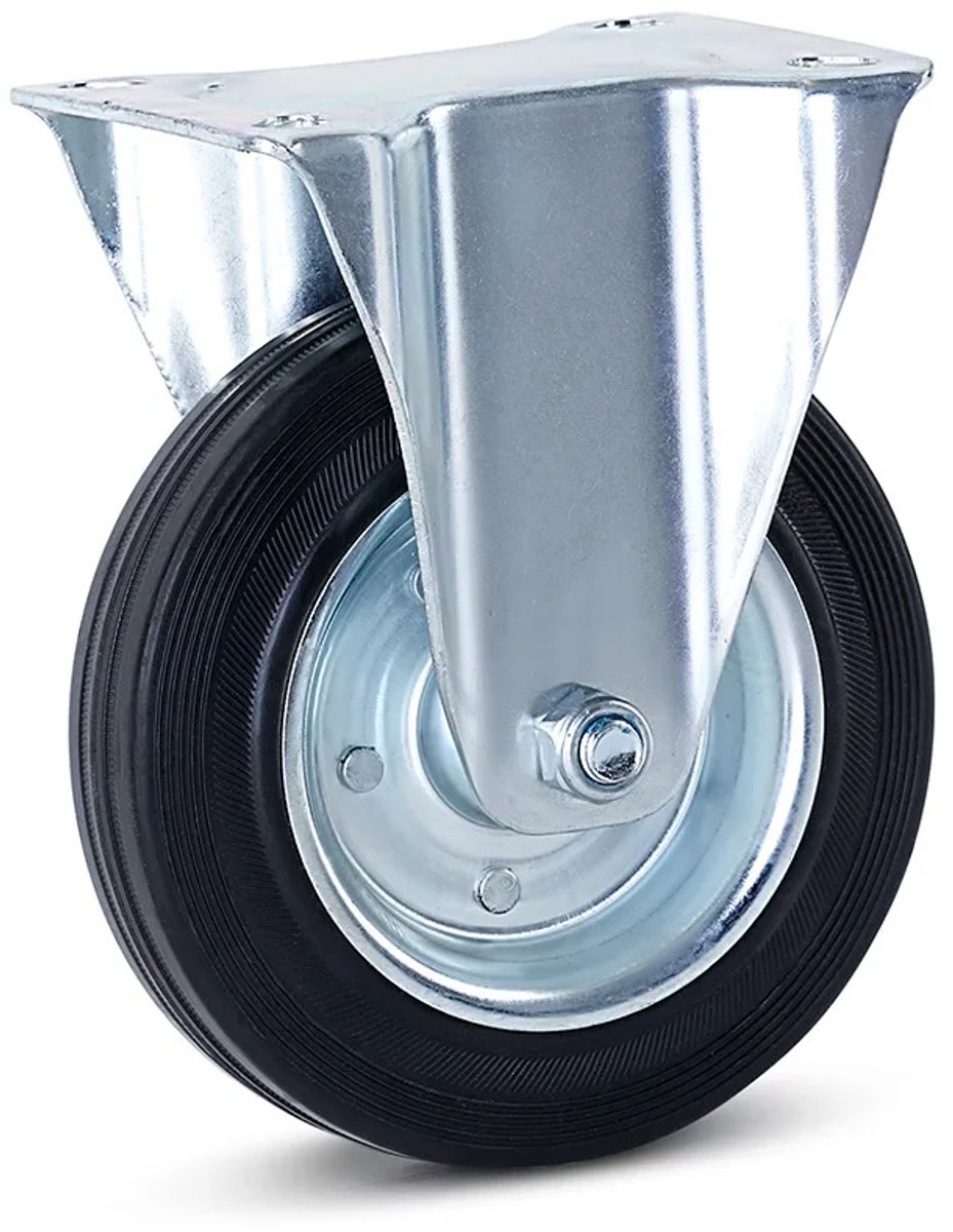 Reukloos rubber bokwiel - 160mm - 200kg