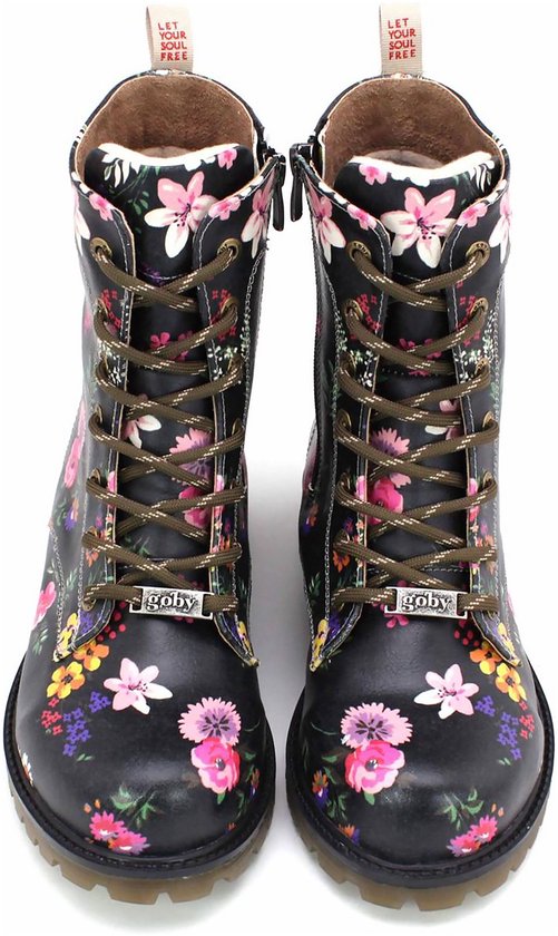 Bottines GOBY Flower Town - Bottes pour femmes - Handgemaakt - Qualité Premium - Taille 35