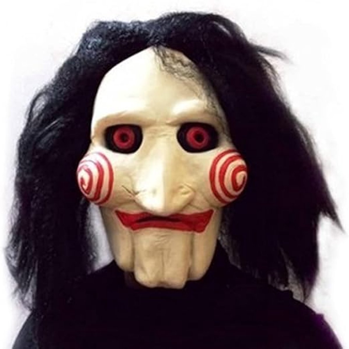 Saw Jigsaw Maske Halloween – Gruselige Vollkopfmaske aus Latex, Horror-Merchandise, Perfekt für Kostümpartys, Filmfans und Sammler, Unisex