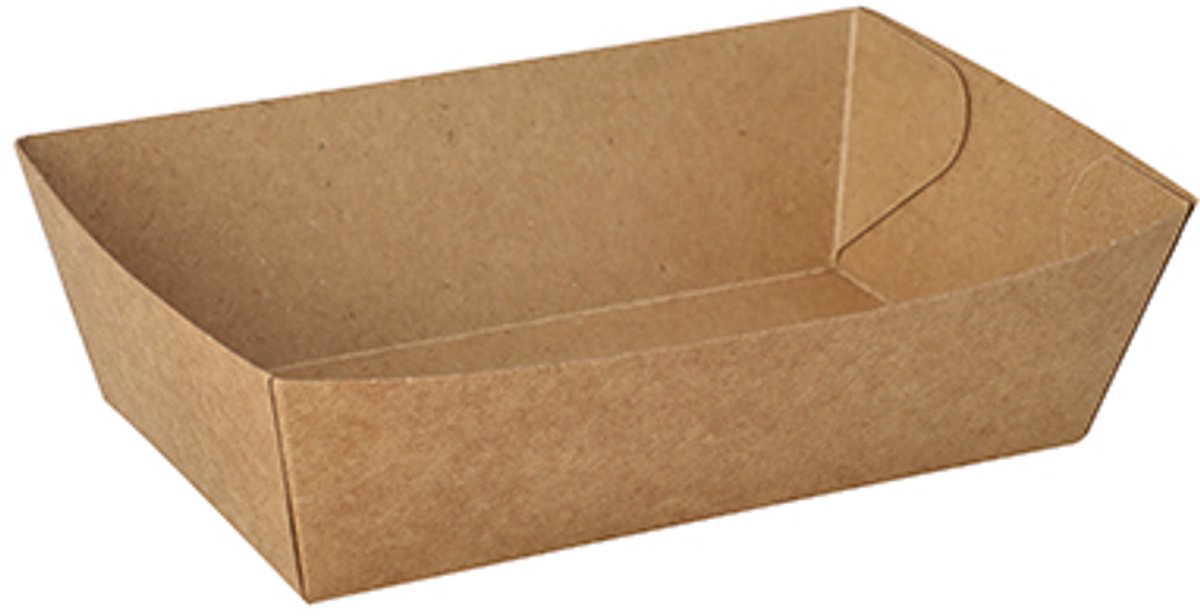 Image of 50 Snackbakje, karton pure 4,3 cm x 13 cm x 7,8 cm bruin