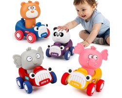 Druk en ga dierenraceauto's