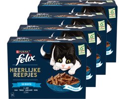 Felix Heerlijke Reepjes - Kattenvoer Natvoer - Vis Selectie - 48 x 80 g