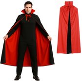 Joya Kids® | Verkleedcape Dracula stijl | Zwart/Rood | Unisex Cape Volwassenen | Halloween Cape | Vampier Cape | Duivel Cape | Reversible | Verkleed Kostuum Heren en Dames | Kostuum Accessoire | 150 cm
