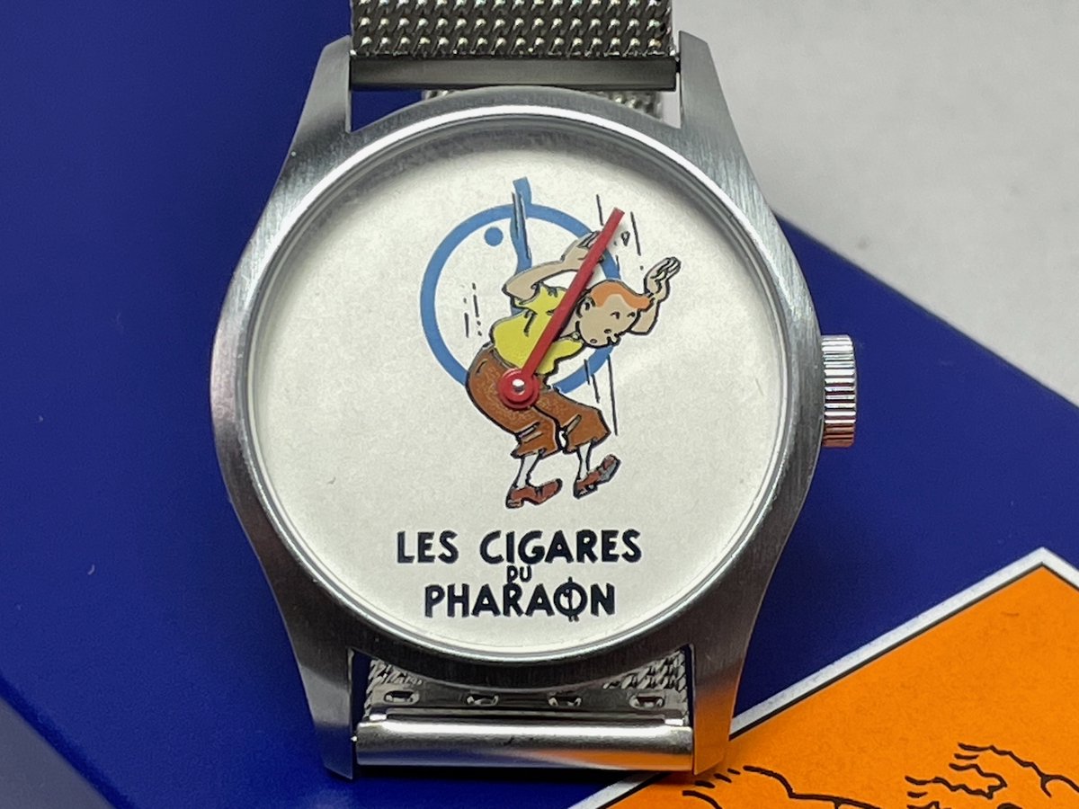 Kuifje Horloge - metaal - Sigaren van de Farao - Kuifje springt