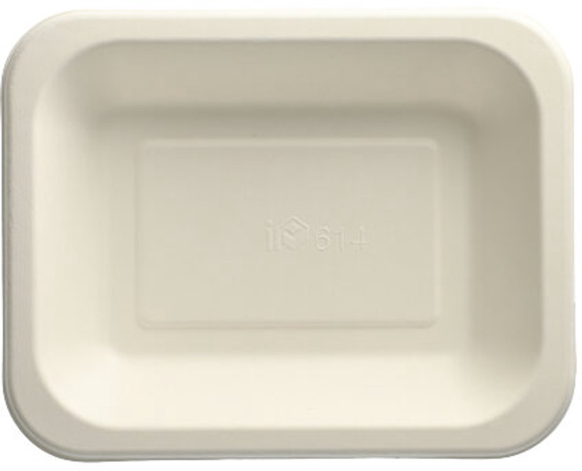 100 Menubakken topseal Suikerriet 900 ml 4,2 cm x 18,5 cm x 23,5 cm wit
