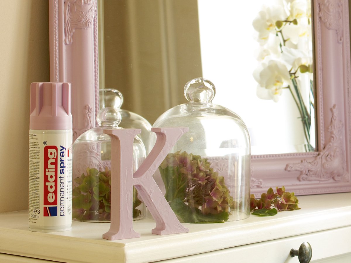 edding 5200 spuitverf in spuitbus - pastelroze mat - 1 stuk - 200 ml verf - direct dekkend – 0,7-1 m2 oppervlak - acrylverf voor het lakken en versieren van glas, metaal, hout, keramiek, kunststof, canvas - permanent spray, verfspray – foto 4