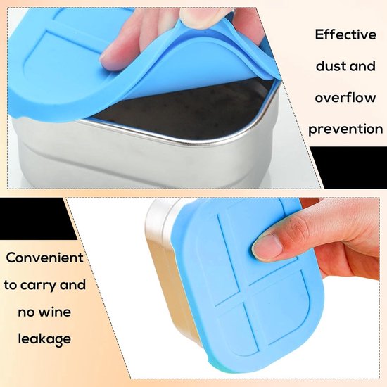 Winter Shore 230 ml Roestvrijstalen Snack Containers met Siliconen Deksels (3 Pak) - Koelkast, Oven, Diepvries, Vaatwasser Veilig - Kleine Voedsel Opslag Containers met Deksels, Lekvrije Lunchbox Set