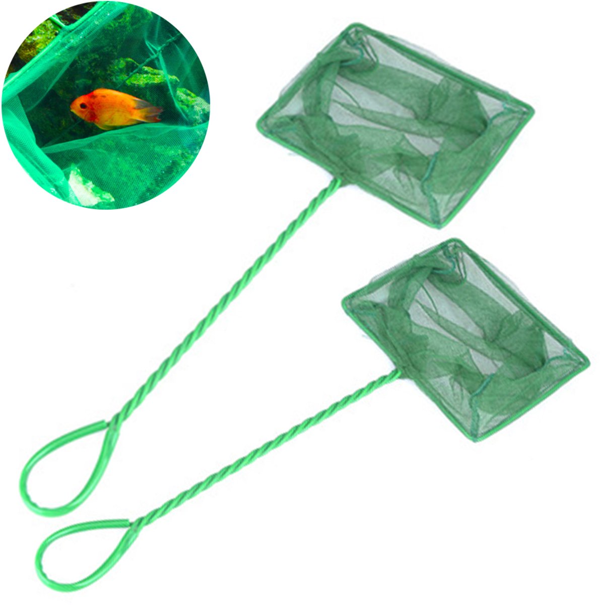Visnet Set 2 Stuks – 10x8cm & 15x12cm – Antislip handvat – Voor Vastlegging Vissen & Garnalen
