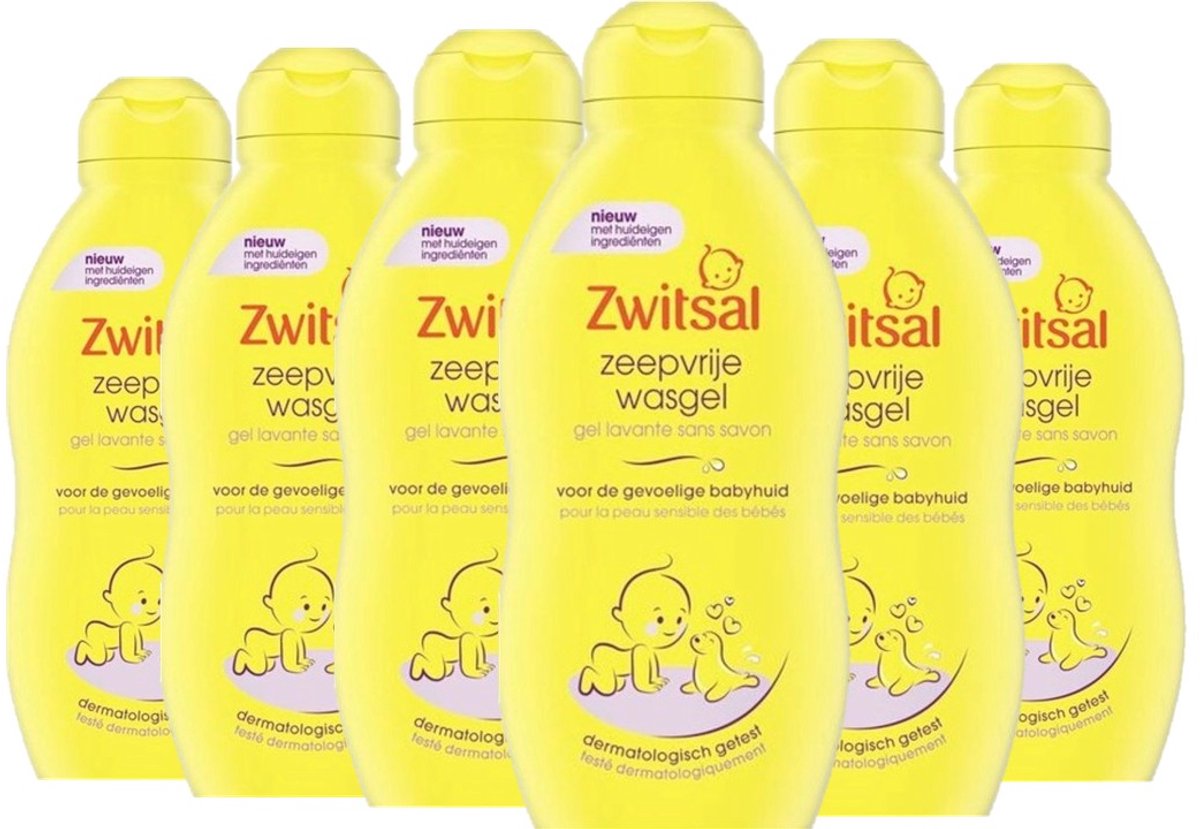 Zwitsal Zeepvrije Wasgel - 6 x 200 ml - Voordeelverpakking