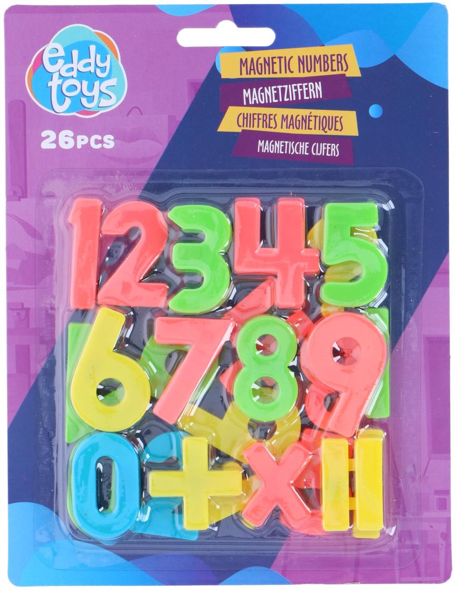 Eddy Toys Magnetische Cijfers Set 26-delig voor Magneetbord - Magneetcijfers - Cijfer Magneten