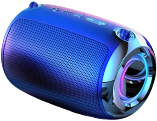 Crrynuo Bluetooth Speaker Draadloos Smart AI Speaker Blauw Compact 11x8cm Diepe Bas Lange Batterij
