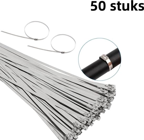 Klittenband Tyraps 200 x 12,5 mm Wit | Zak 100 stuks