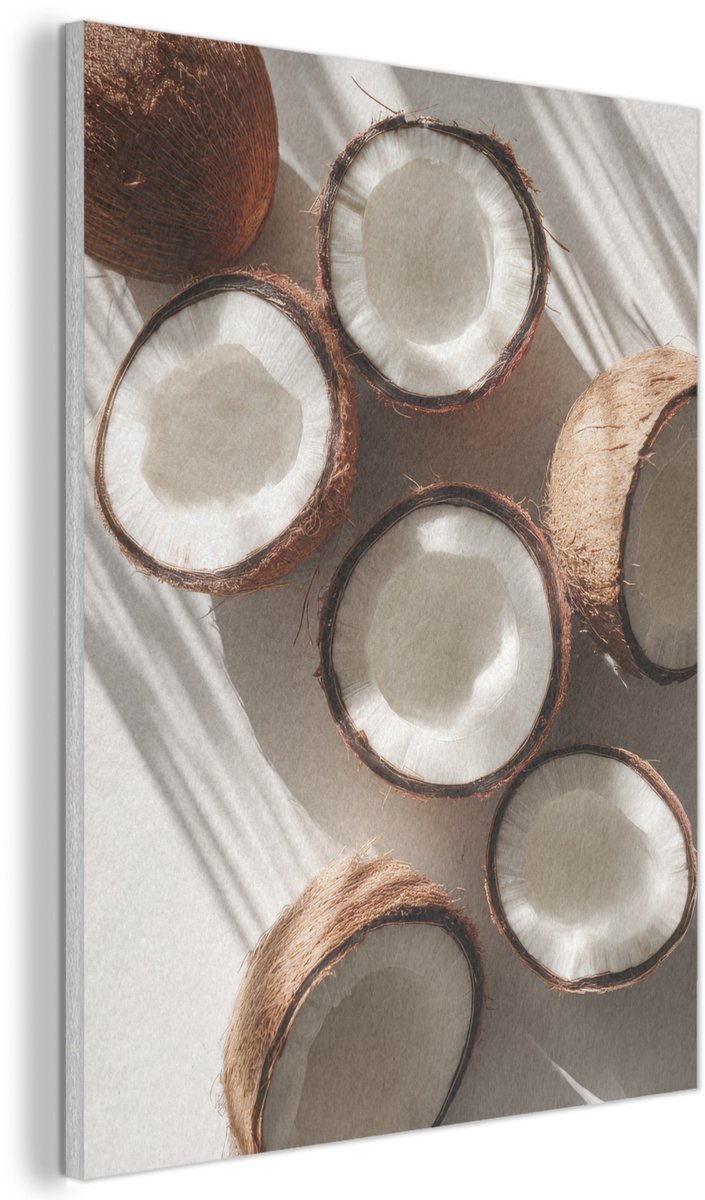 Akoestisch wandpaneel 30x40 cm - Vilt schilderij Kokosnoten - Bruin - Shaduw - Akoestische panelen - Geluidsdempende wanddecoratie - Geluidsisolatie woonkamer - Muurdecoratie geluidspanelen
