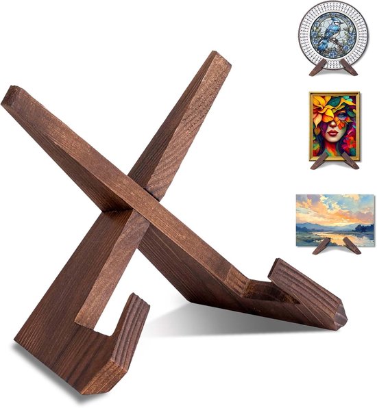 Bordenstandaard - Bordenhouder - Boekstandaard - Borden Display Standaard - 6.5 Inch - Bordenhanger - Bordenrek - Standaard - Houder - Steun - Rek - Hanger - Borden En Boeken - Kookboek - Voor Sierborden - Niet Gemakkelijk Vervormd - Duurzaam - Hout